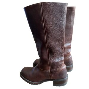 Frye Brown Leather Mid-Calf Heeled Boots